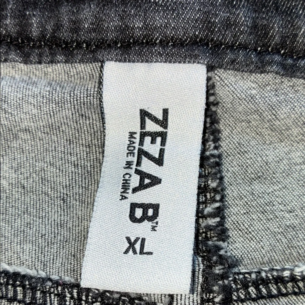 ZEZA B Jeans, Black, Fringe, Skinny, High-Waisted, Stretchy, Pull-on. XL - Picture 12 of 17